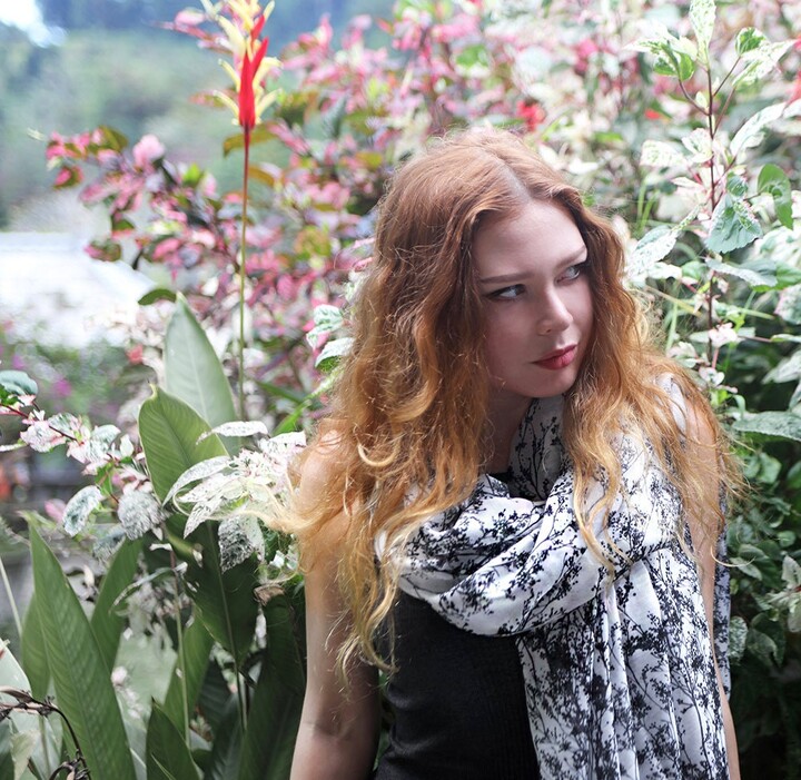 Floral Scarf Women, Festival Wrap Shawl, Valentines Gifts For Her, Bandana Scarf, Cape Printed Pashmina, Silk By Shovava