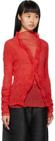 Thumbnail for your product : Issey Miyake Red Chiffon Twist Cardigan