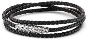 David Yurman Chevron Triple-Wrap Bracelet In Black