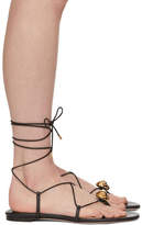 Alexander McQueen Black Strappy Tie Flat Sandals
