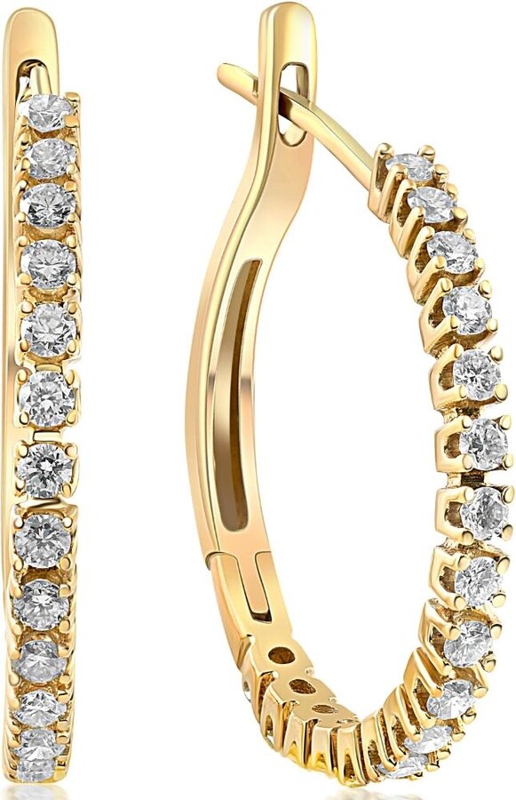 Pompeii3 1/2 ct Diamond Hoops 10K Yellow Gold 1\