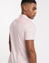 Thumbnail for your product : Jack and Jones short sleeve smart stretch shirt in pink