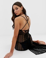 Thumbnail for your product : Miss Selfridge split skirt dress in black