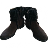 Thumbnail for your product : Fendi suede logo turndown boots immaculate