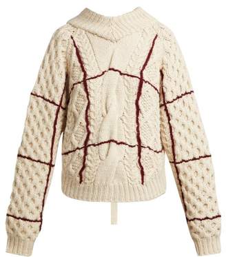 Toga Open Back Cable Knit Sweater - Womens - Cream