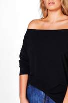 Thumbnail for your product : boohoo Plus Off The Shoulder Knitted Sweater