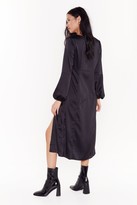 Thumbnail for your product : Nasty Gal Womens All Cut-Out of Patience Satin Midi Dress - Black - 6