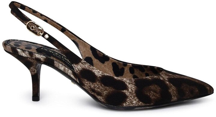 leopard slingback heels