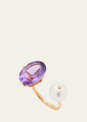 Stéfère 18k Rose Gold Purple Ring from Terry Collection, Size 6.5 and 7