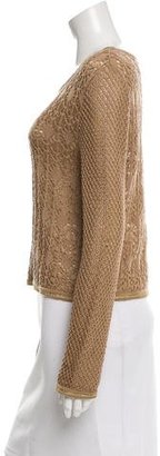 Alberta Ferretti Metallic Crocheted Sweater w/ Tags