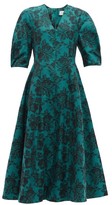 Thumbnail for your product : Erdem Cressida Rose-jacquard Cotton Dress - Green Multi