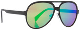 Thumbnail for your product : Italia Independent I Metal Thermic Aviator Sunglasses in Green Led