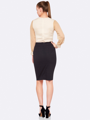 Oxford Monroe Pinstripe Suit Skirt Nvy X