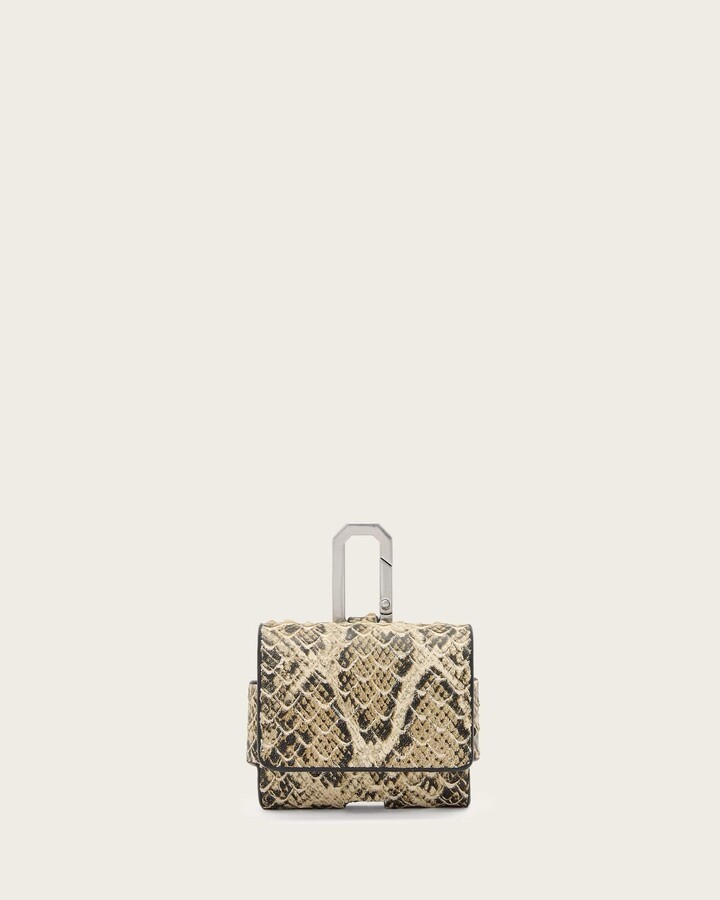 AllSaints AirPod Leather Snake Case
