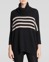 Thumbnail for your product : 360 Sweater - Cashmere Adrianna Striped Turtleneck