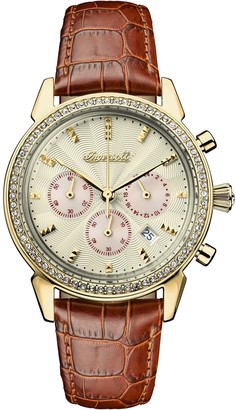 Ingersoll Women's The Gem Quartz Watch with Gold Dial and Tan Leather Strap I03902