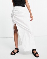 Thumbnail for your product : Parisian gathered side midi skirt co-ord in whtie