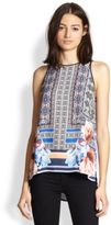 Thumbnail for your product : Clover Canyon Byzantine Printed Chiffon Hi-Lo Tank