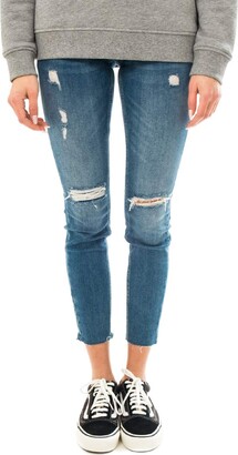 Calvin Klein Jeans Women's Mid Rise Skinny Ankle Raw Jeans