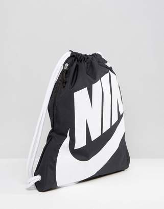 Nike Heritage Black Drawstring Backpack