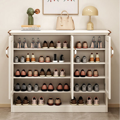 Winston Porter Beige Aluminum Shoe Storage