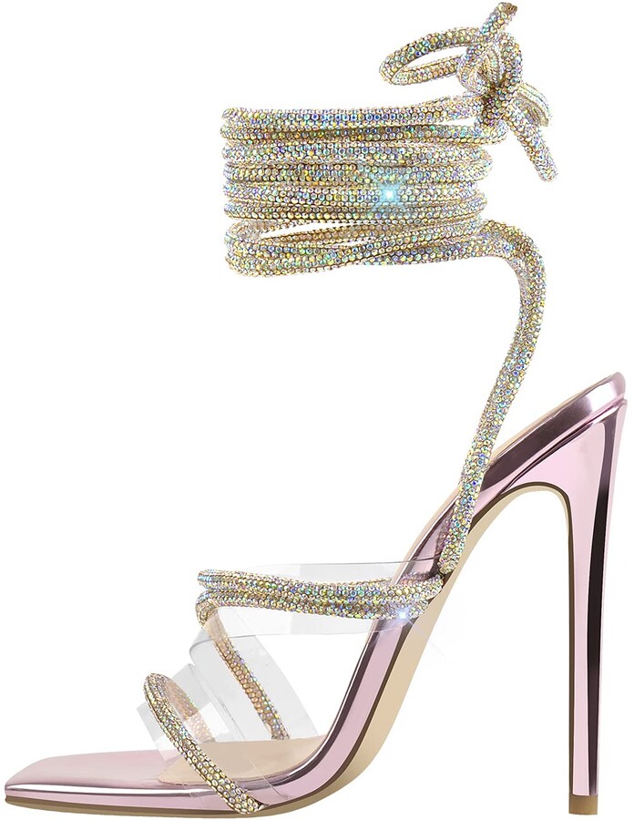 rhinestone strap sandals