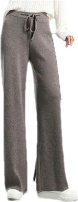 Pulcykp Cashmere Wool Knitted Wide-Leg Pants Women Autumn Winter