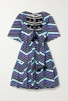 Thumbnail for your product : Figue Bria Tasseled Printed Cotton-voile Mini Dress - Indigo