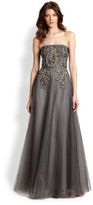 Thumbnail for your product : Sachin + Babi Anita Strapless Embellished Tulle Gown