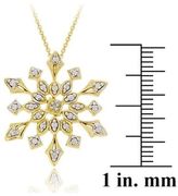 Thumbnail for your product : 18k Gold over Silver Diamond Accent Snowflake Pendant