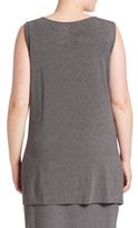 Thumbnail for your product : Eileen Fisher, Plus Size Heathered Hi-Lo Top