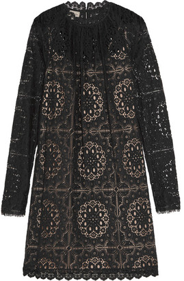 Temperley London Nomi Crocheted Lace Mini Dress - Black