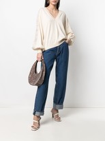 Thumbnail for your product : Nude embroidered-edge V-neck jumper