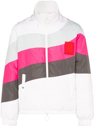 Off-White Contrast Stripe Puffer Jacket