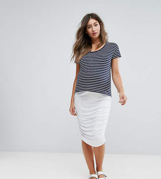 ASOS Maternity Longer Line Pencil Skirt With Ruched Side