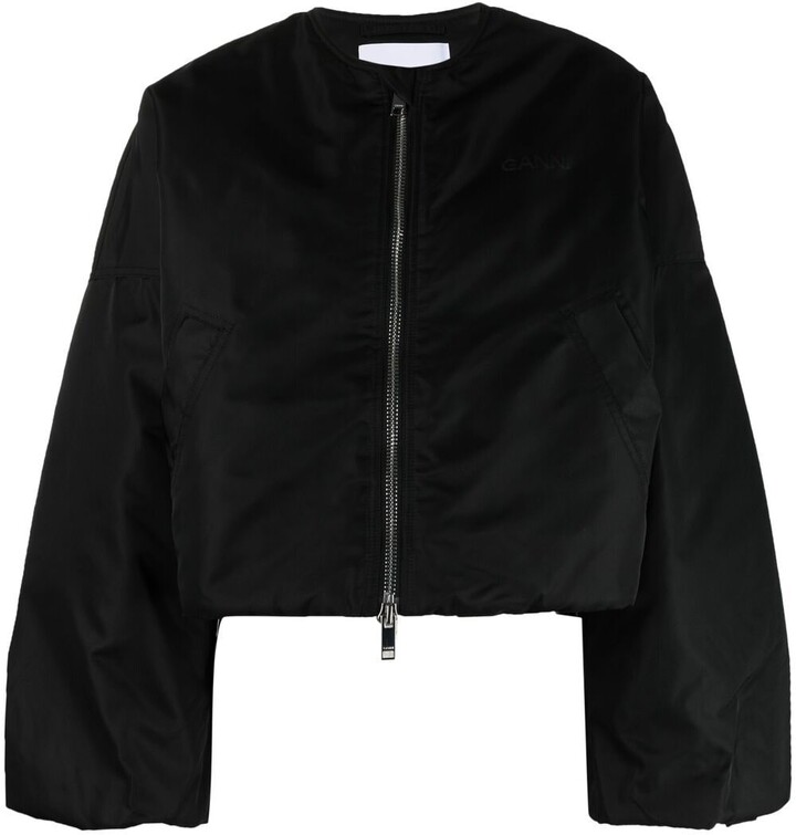 Ganni BalloonSleeves Bomber Jacket ShopStyle