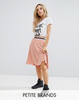 Thumbnail for your product : Noisy May Petite Pleated Skater Skirt With Contrast Waistband