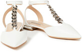 Thumbnail for your product : Casadei Chain-trimmed Leather Point-toe Flats