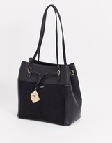 Thumbnail for your product : Luella Grey tote with suede contrast front pocket in black