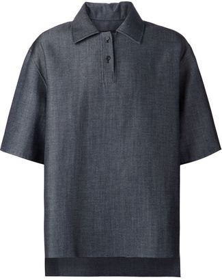 Yang Li oversized denim polo shirt