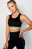 Thumbnail for your product : boohoo Fit Colour Block Racer Back Sports Bra