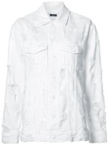Alexander Wang - distressed denim shirt - women - coton - L