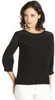 Thumbnail for your product : Wyatt black silk three quarter sleeve blouse