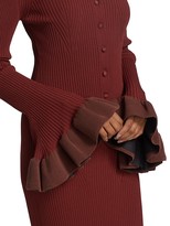 Thumbnail for your product : Altuzarra Ayanna Ruffle-Cuff Ribbed Cardigan