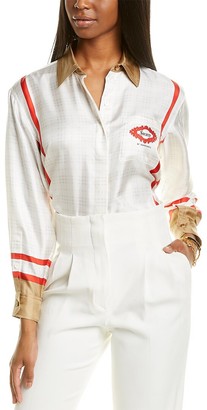 burberry archive scarf print silk shirt