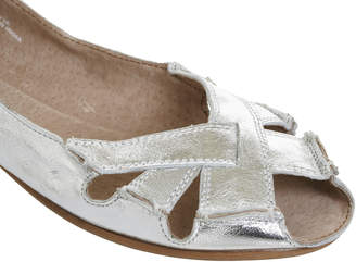 Office Faint Peep Toe Shoes Silver Leather
