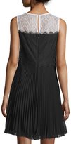 Thumbnail for your product : Erin Fetherston Sleeveless Lace Pleated-Skirt Cocktail Dress