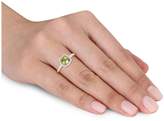 Thumbnail for your product : Concerto 10K Yellow Gold and Peridot Halo Birthstone Ring with 0.14 CT. T.W. Diamond