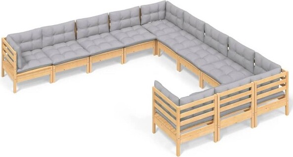 VidaXL vidaXLGardenLoungeSetGreyNaturalWood