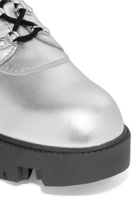 Acne Studios Tinnie Alu Metallic Textured-leather Ankle Boots - Silver